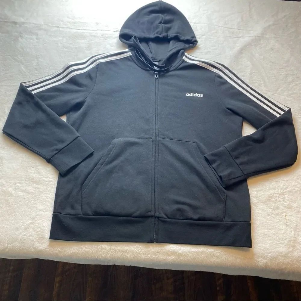 Adidas Black Hooded Jacket Size XL
